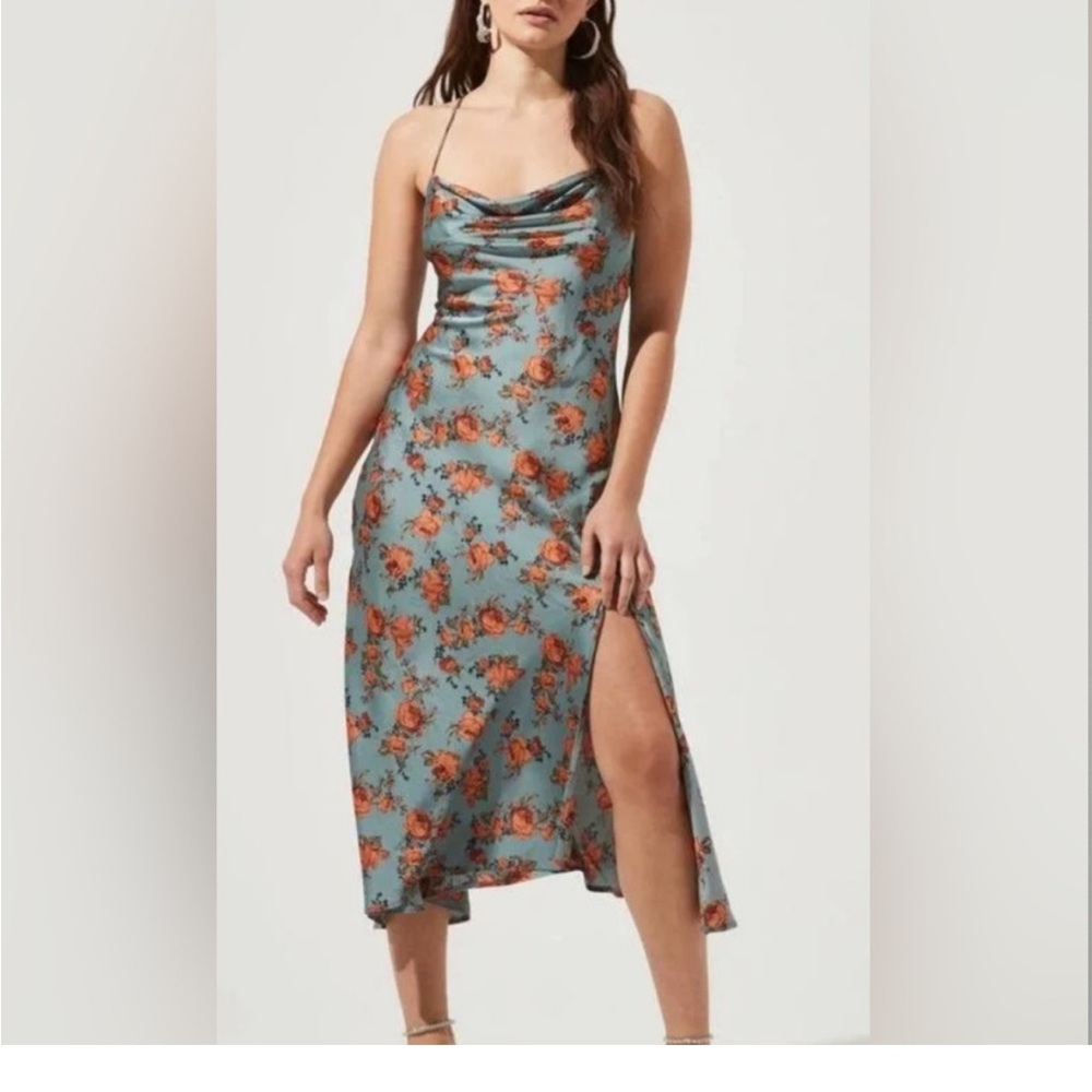 ASTR the label dress (Peach-Teal) - Size Large